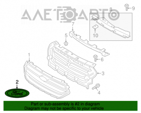 Emblema grilei radiatorului Ford Escape MK3 17-19 restilizată