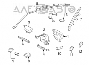 Airbag-ul de siguranță în volan pentru șoferul Lexus ES350 07-12, gri.