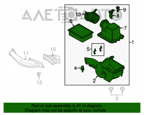 Corpul filtrului de aer Ford Escape MK3 17-19 restilizat 2.5