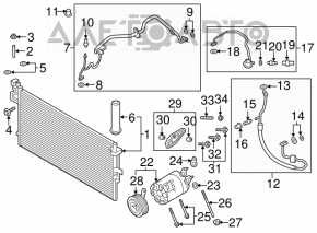 Tubul de aer condiționat pentru încălzire-condensator Ford Escape MK3 17-19 restilizat 1.5T 2.5 2.0T