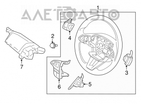 Volan gol Ford Escape MK3 17-19 restilizat, cauciuc, negru, uzat