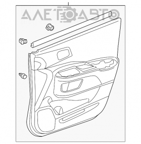 Обшивка двери карточка передняя правая Honda CRV 12-14 черная
