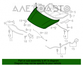 Capota goală Mazda CX-9 16- aluminiu nou OEM original