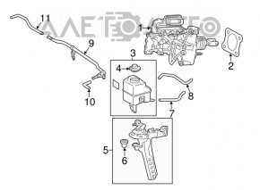 Rezervorul de lichid de frână pentru Lexus ES300h 13-18 fără capac