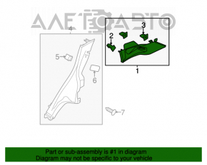 Capac spate stânga superioară Ford Fiesta 11-19 5 uși gri pentru centură