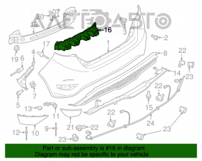 Absorbantul de impact al barei spate pentru Ford Fiesta 14-19 restilizat 5 uși