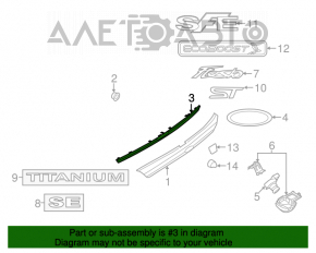 Молдинг двери багажника Ford Fiesta 14-19 5d под камеру