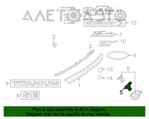 Camera de vizionare spate pentru Ford Fiesta 14-18 5 uși