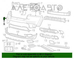 Capacul de remorcare a cârligului de tractare pentru bara de protecție față a Jeep Cherokee KL 14-18 pre-restilizare.