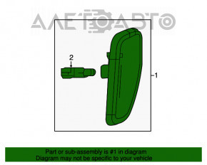 Semnalizatorul de aripă din față dreapta pentru Jeep Renegade 15- are fisuri.