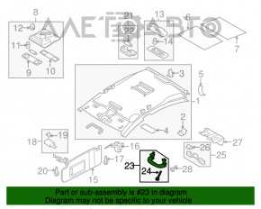 Manerul plafonului din spate dreapta VW CC 08-17 сер