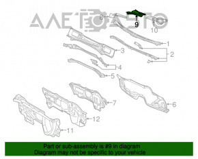 Grila stergator plastic dreapta VW CC 08-17 nou original OEM