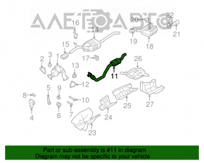 Выпускная трасса средняя часть Audi A4 B8 13-16 рест 2.0T, обломаны шпильки, примят, порвана сетка