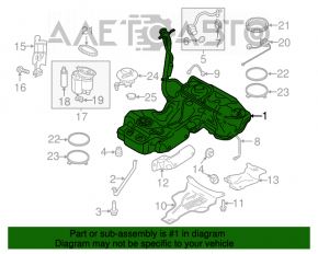 Топливный бак Audi A4 B8 13-16 рест 2.0T