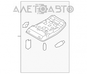 Плафон освещения передний Audi A4 B8 13-16 серый, рест, седан, под люк новый OEM оригинал