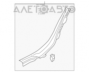 Capac prag interior spate stânga Audi A4 B8 08-16 sedan, negru, zgârieturi