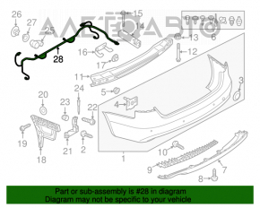 Проводка заднего бампера Audi A4 B8 13-16 рест, под парктроники