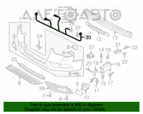 Проводка переднего бампера Audi A4 B8 13-16 рест