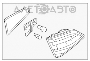 Фонарь внутренний крышка багажника правый Audi A4 B8 13-16 рест седан лампа