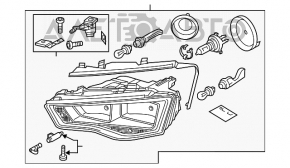 Far dreapta față goală Audi A4 B8 13-16 restilizat halogen nou neoriginal.