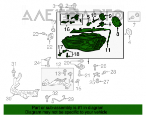 Far stânga față goală Audi A4 B8 13-16 restilizare xenon