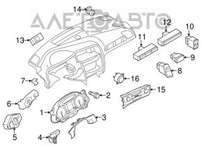 Panoul de instrumente Audi A4 B8 13-14 fără control de croazieră