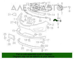 Suportul pentru bara de protecție față a aripii stângi Chevrolet Volt 11-15, nou, original OEM.