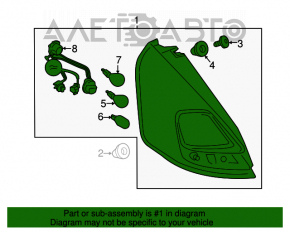 Lampa stânga Ford Fiesta 14-19 restilizat 5 uși