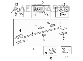 Balustradă laterală dreapta Toyota Sequoia 08-16, neagră.