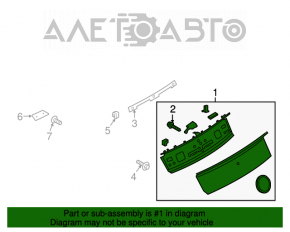 Capacul portbagajului cu emblema cromata Ford Mustang mk6 15-17 tip 1