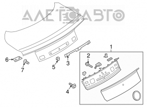 Capacul portbagajului cu emblema cromata Ford Mustang mk6 15-17 tip 1