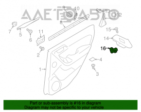 Controlul geamului electric din partea dreapta față a Subaru Forester 14-18 SJ cu capac negru, structură