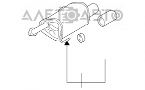 Silencer spate cu teava stanga pentru Subaru Legacy 15-19.