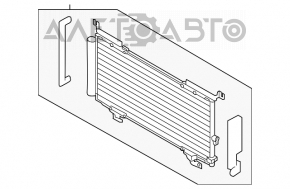 Radiatorul condensatorului de aer condiționat Subaru Outback 15-19 cu suporturi ruginite, defecte.