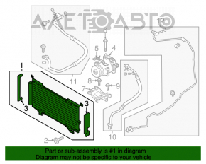 Radiatorul condensatorului de aer condiționat pentru Subaru Legacy 15-19, nou, neoriginal.