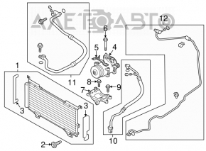 Radiatorul condensatorului de aer condiționat pentru Subaru Legacy 15-19, nou, neoriginal.