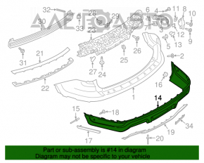 Bara spate partea de jos Ford Explorer 18-19 restilizat cu 6 senzori de parcare, nou aftermarket.