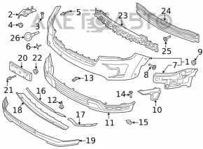 Moldura bara fata centrala Ford Explorer 18-19 restilizat crom, nou, neoriginal.