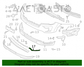 Moldura bara fata dreapta Ford Explorer 18-19, cromata, noua, neoriginala.