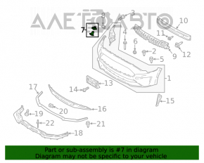 Suportul pentru bara de protecție față dreapta Ford Mustang mk6 18- este nou, aftermarket.