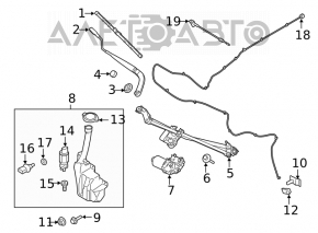 Rezervorul de spălare a parbrizului Ford Mustang mk6 18- nou, neoriginal.