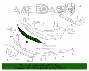 Нижняя решетка переднего бампера Lincoln MKC 15-18 дорест
