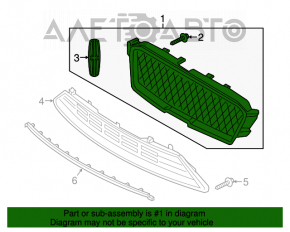 Решетка радиатора grill Lincoln MKZ 17-20 серая