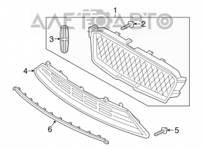 Решетка радиатора grill Lincoln MKZ 17-20 серая