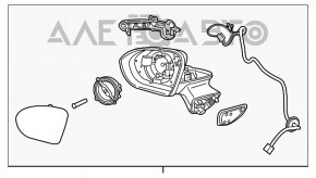 Oglindă laterală dreapta Chevrolet Cruze 16- BSM, semnalizator, încălzire