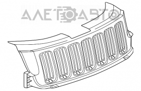 Решетка радиатора grill Jeep Grand Cherokee WK2 11-13 хром в сборе