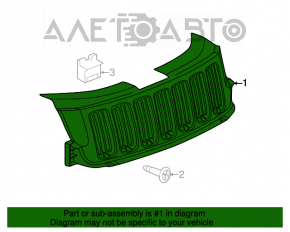 Решетка радиатора grill Jeep Grand Cherokee WK2 11-13 хром в сборе