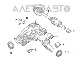 Diferențialul spate reductor pentru Jeep Grand Cherokee WK2 11-13 AWD 3.6 122k.