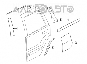 Moldură decorativă inferioară spate dreapta Jeep Grand Cherokee WK2 11-14 crom