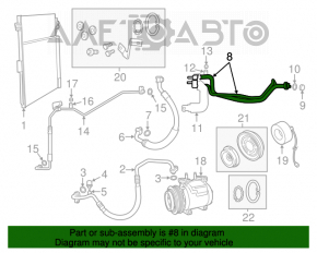 Tubul de aer condiționat / radiatorul de încălzire - condensatorul primului Jeep Grand Cherokee WK2 11-21 3.6